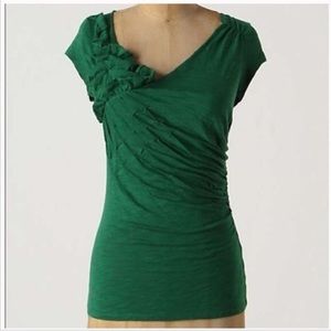 Anthropologie Deletta Top Emerald Green